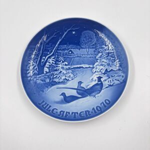 Vintage 1970 Bing & Grondahl Christmas Plate "Pheasants in the Snow" B&G 7"